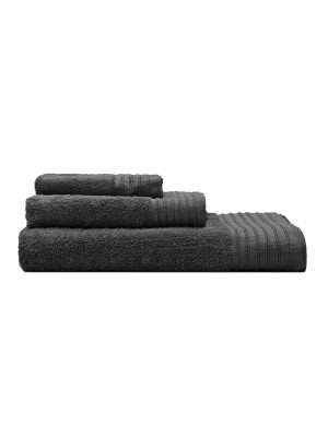 Bath Towels Set 550gsm 100% Cotton: 80X150cm + 50X100 + 30X50cm - Black